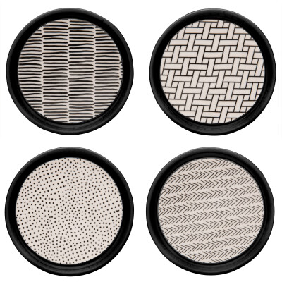 Porcelain Poppin Patterns Coasters  s/4