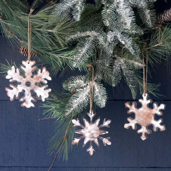 Wooden Carved Snowflake Ornament Large