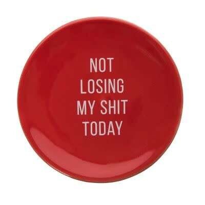 Not Losing My Shit Today Trinket Tray - Red &amp; White