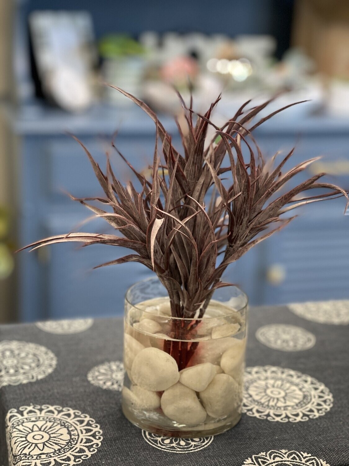 Burgundy Agave Spray in Glass Vase