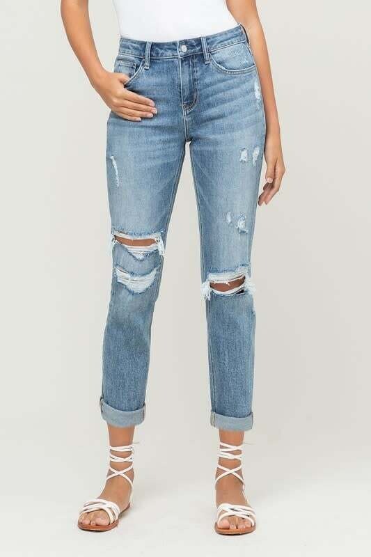 Vervet by Flying Monkey Distressed Boyfriend Jeans Sizen 27 (Skeeter)