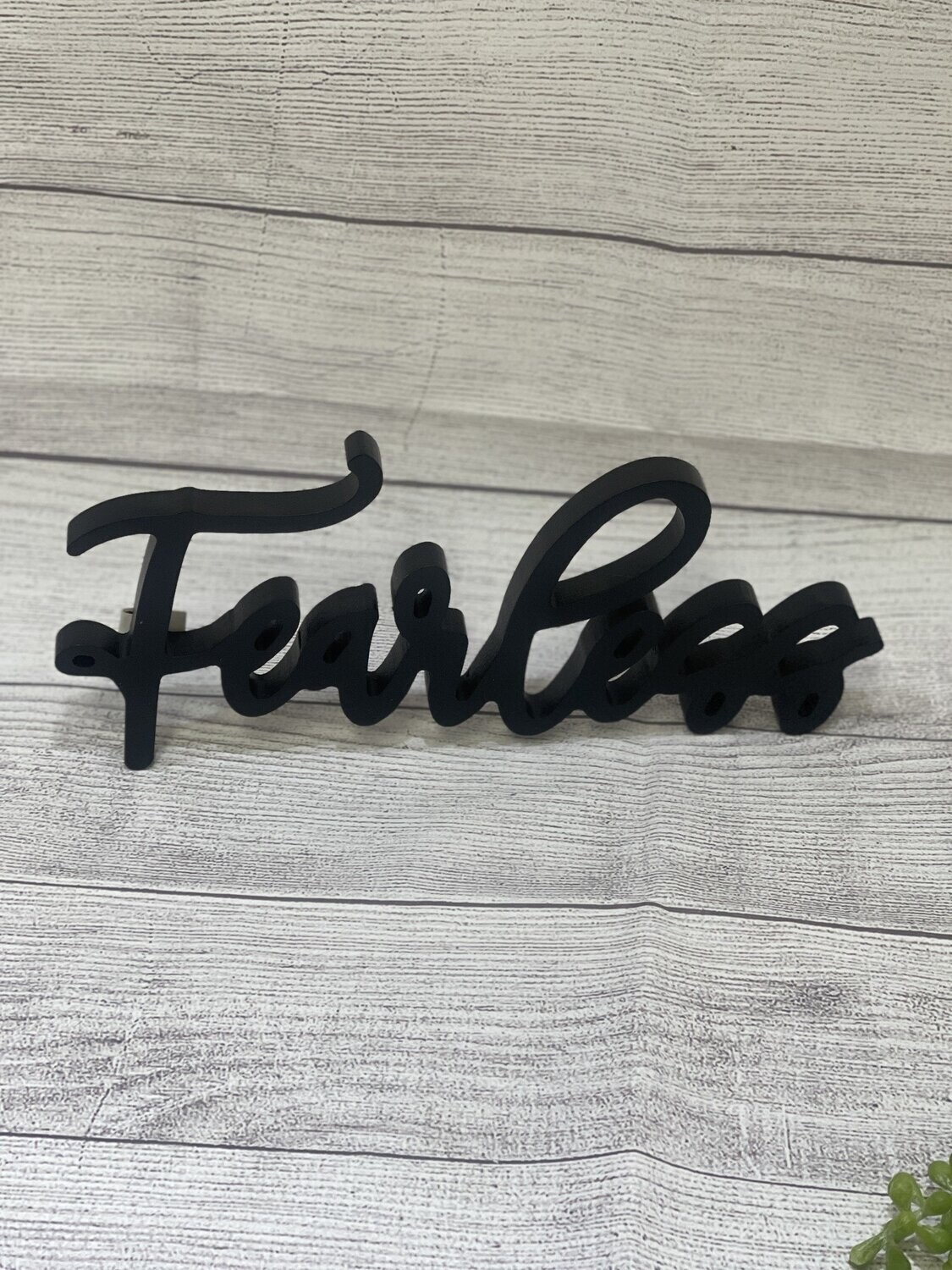 Fearless in Black Letters Wall Decor