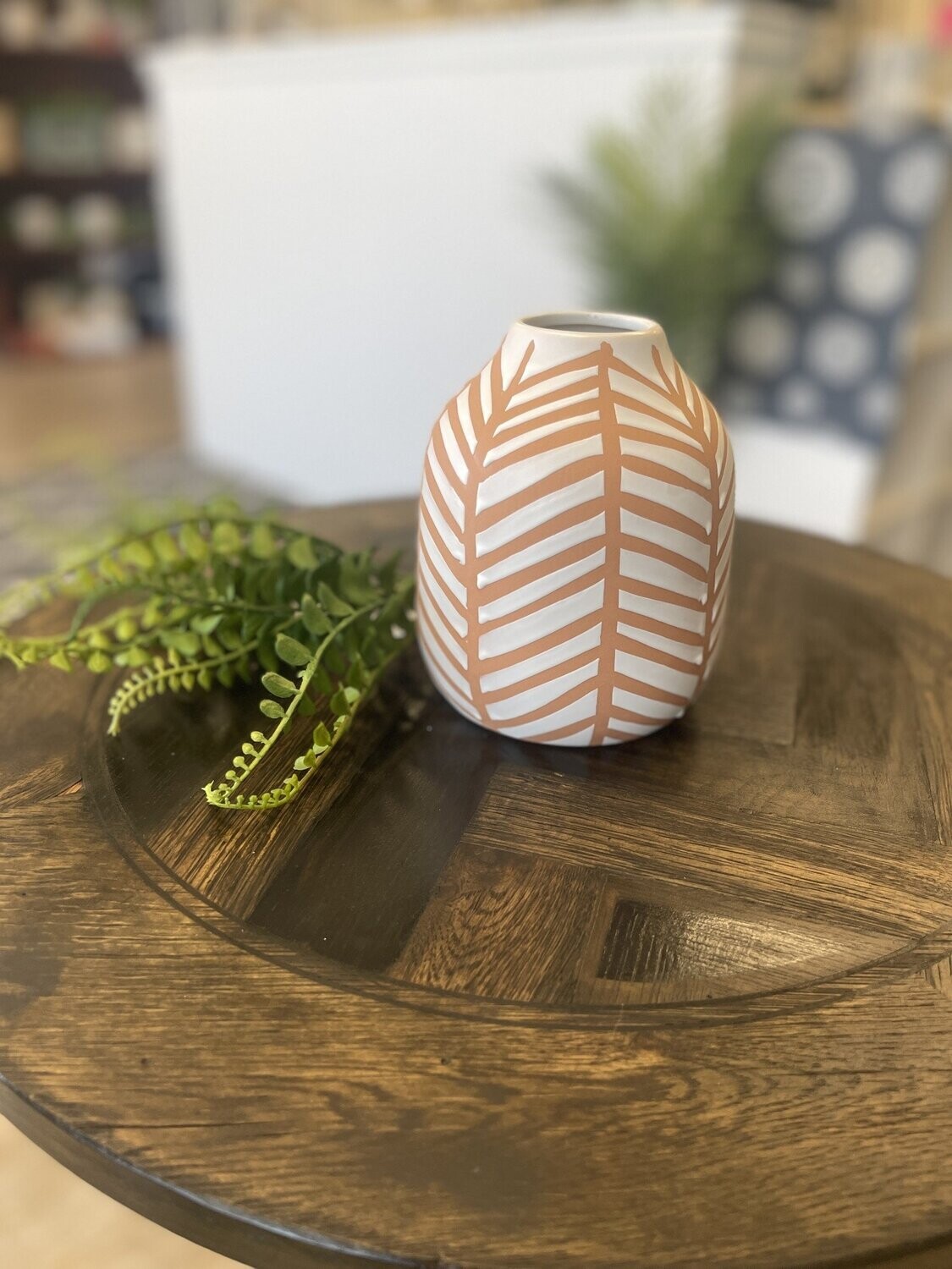 Chevron Glazed Vase