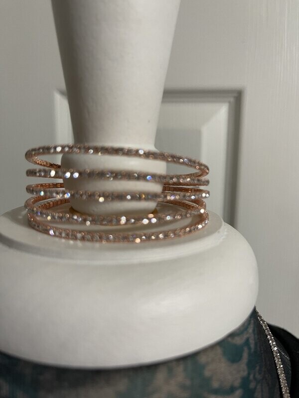 Rose Gold Cuff Bling Braclet
