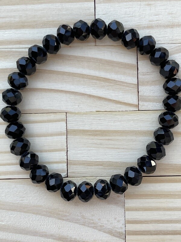 Black Shiny  Stretchy Bracelet