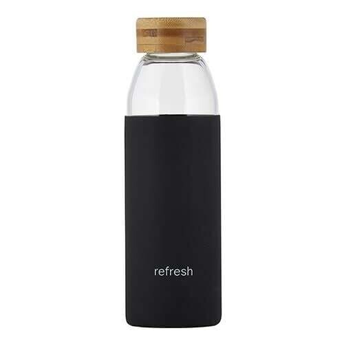 Refresh-Gls Bottle Bamboo Lid - Black