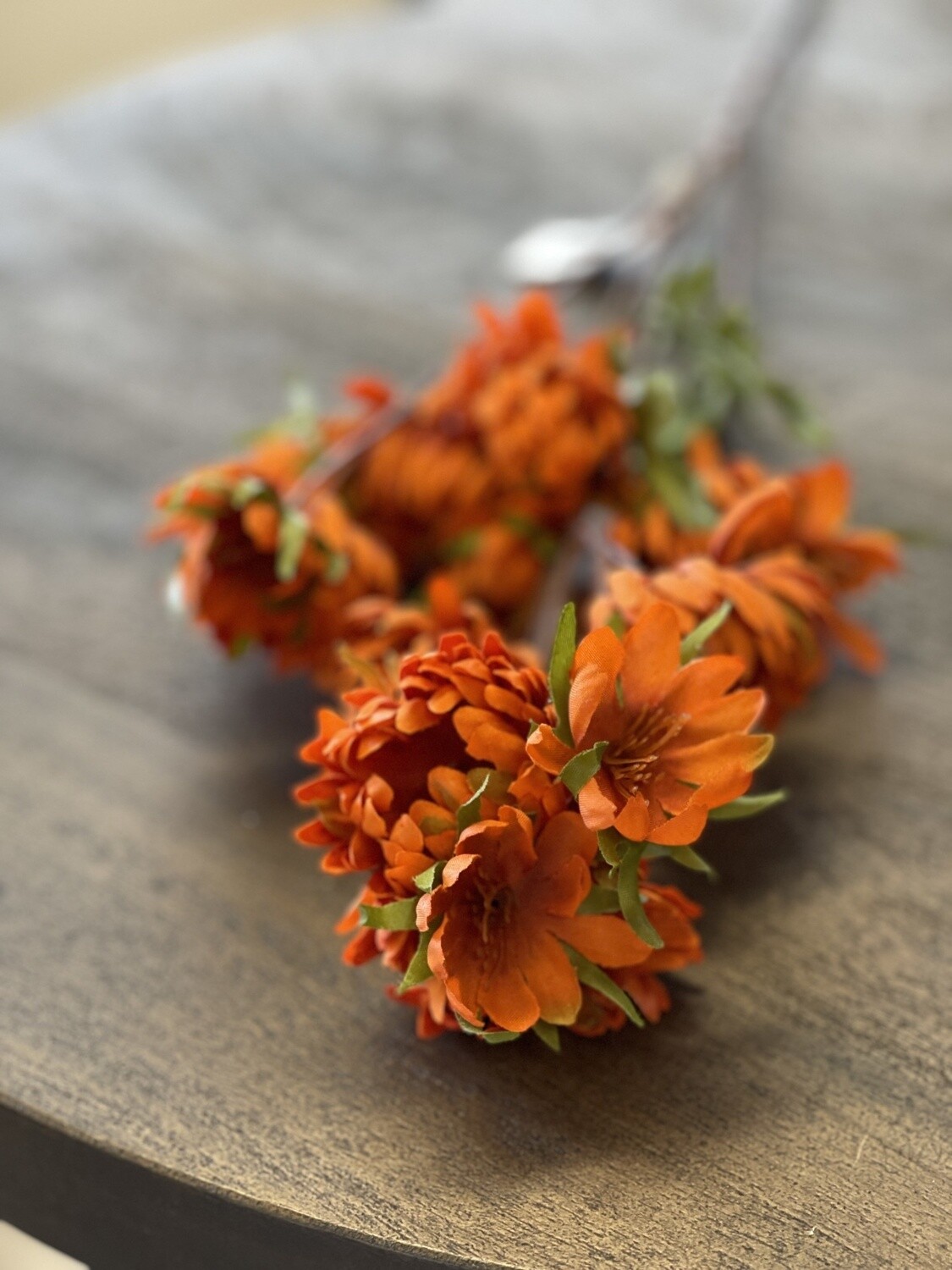 Mini Mum Spray 31&quot; Stem - Burnt Orange