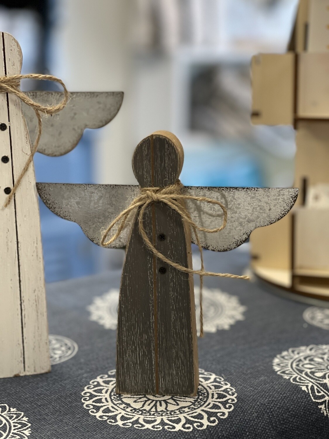 Grey Small Wooden Angel
