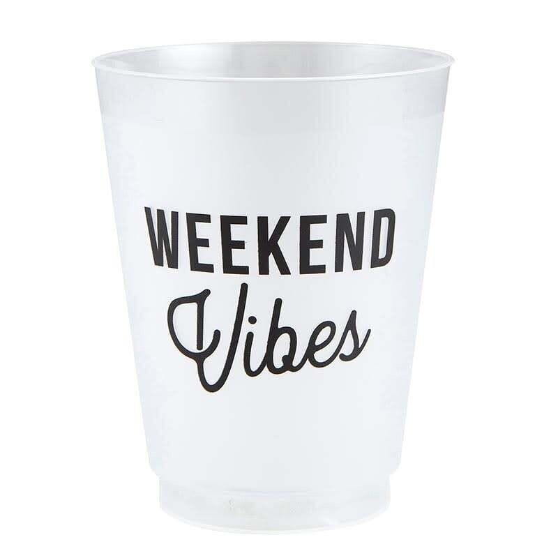 &quot;Weekend Vibes&quot; set of 8 Frosted Cups
