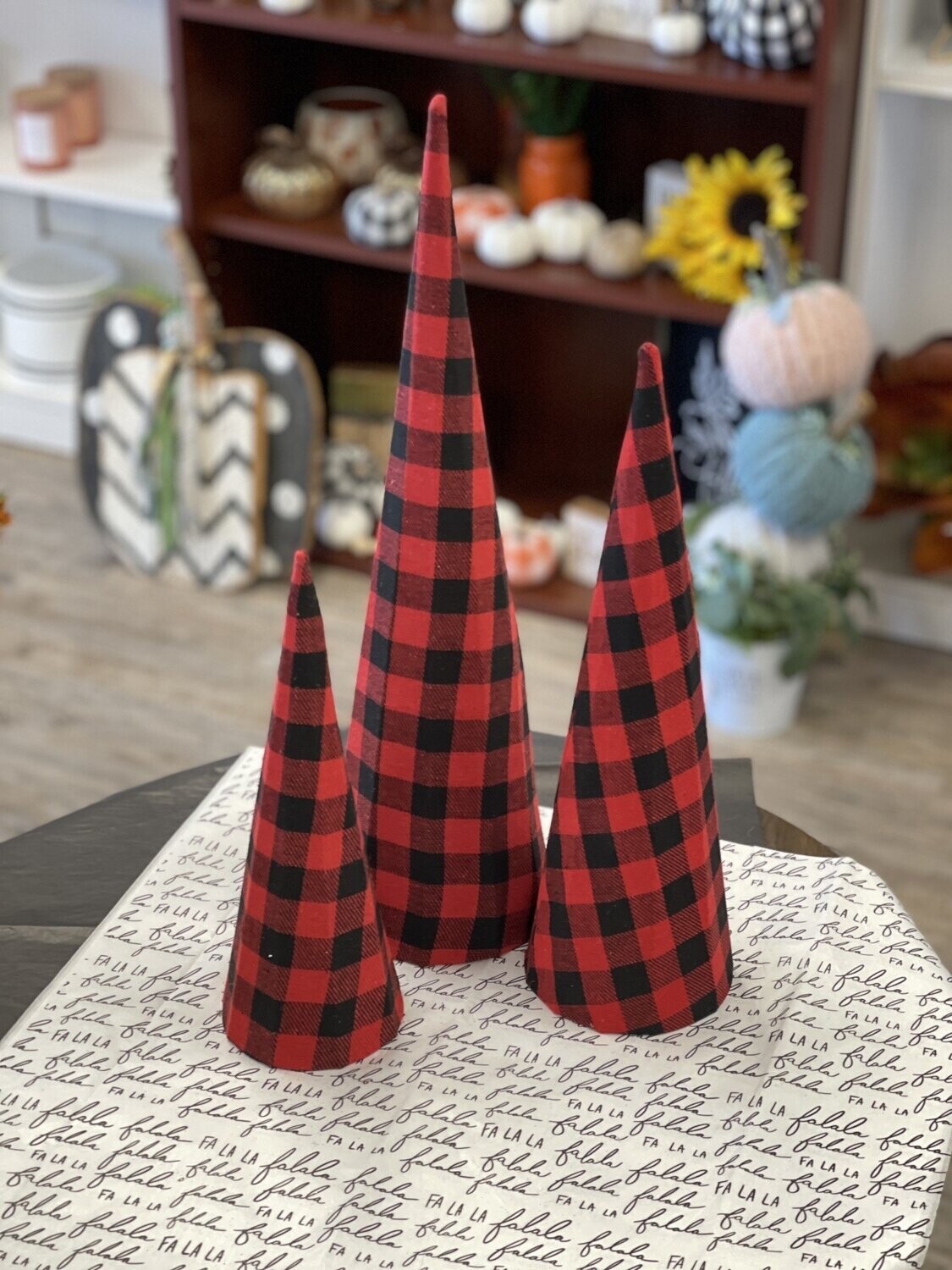 Buffalo Plaid Tree Set of three