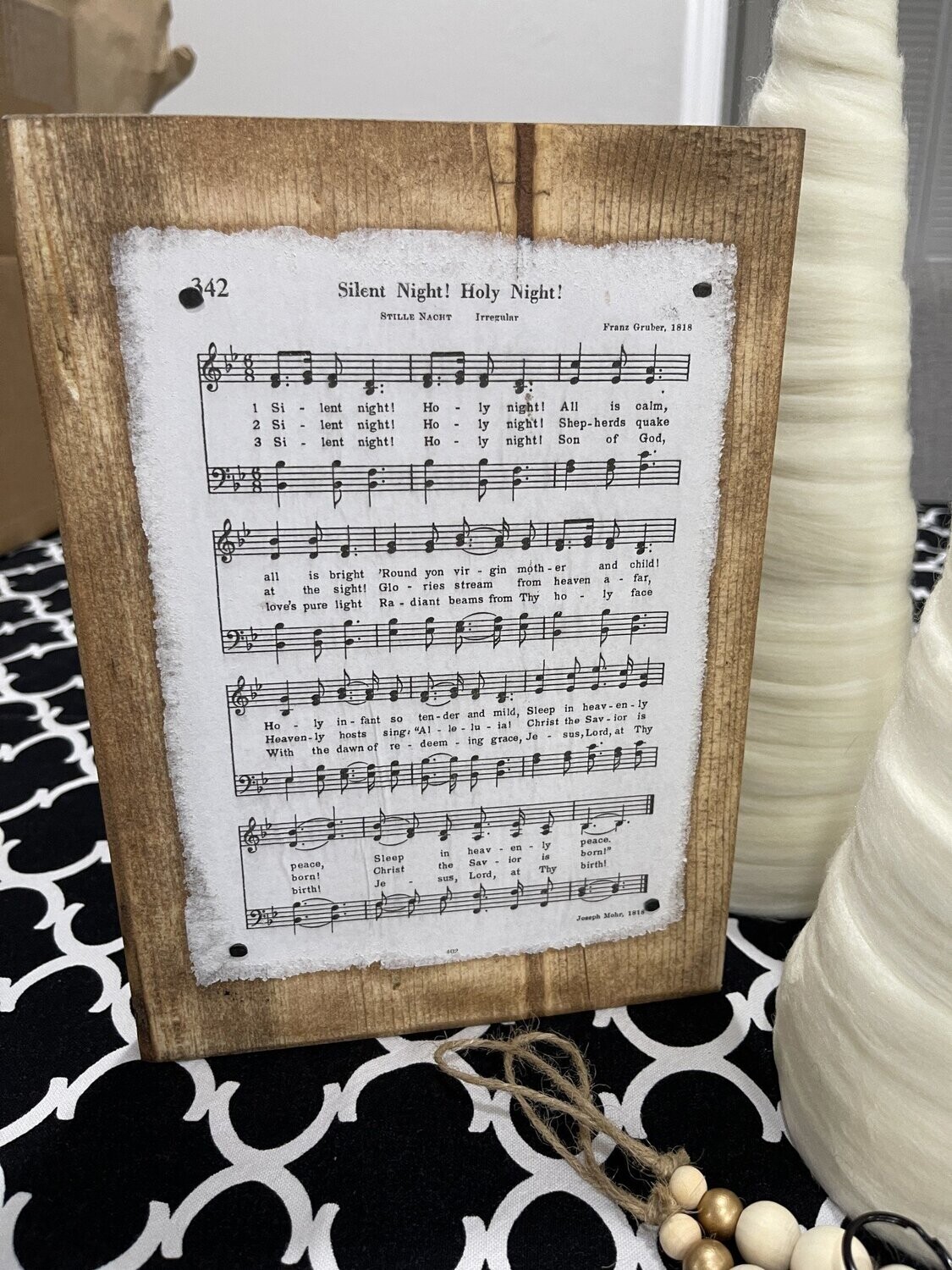 Silent Night Song on Wood