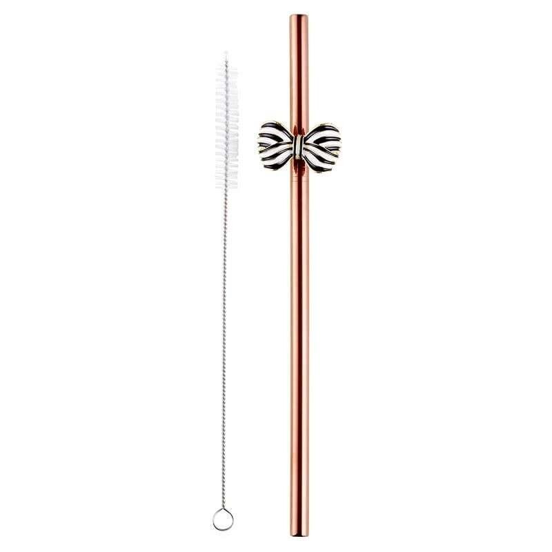 Bow Straw - Rose Gold