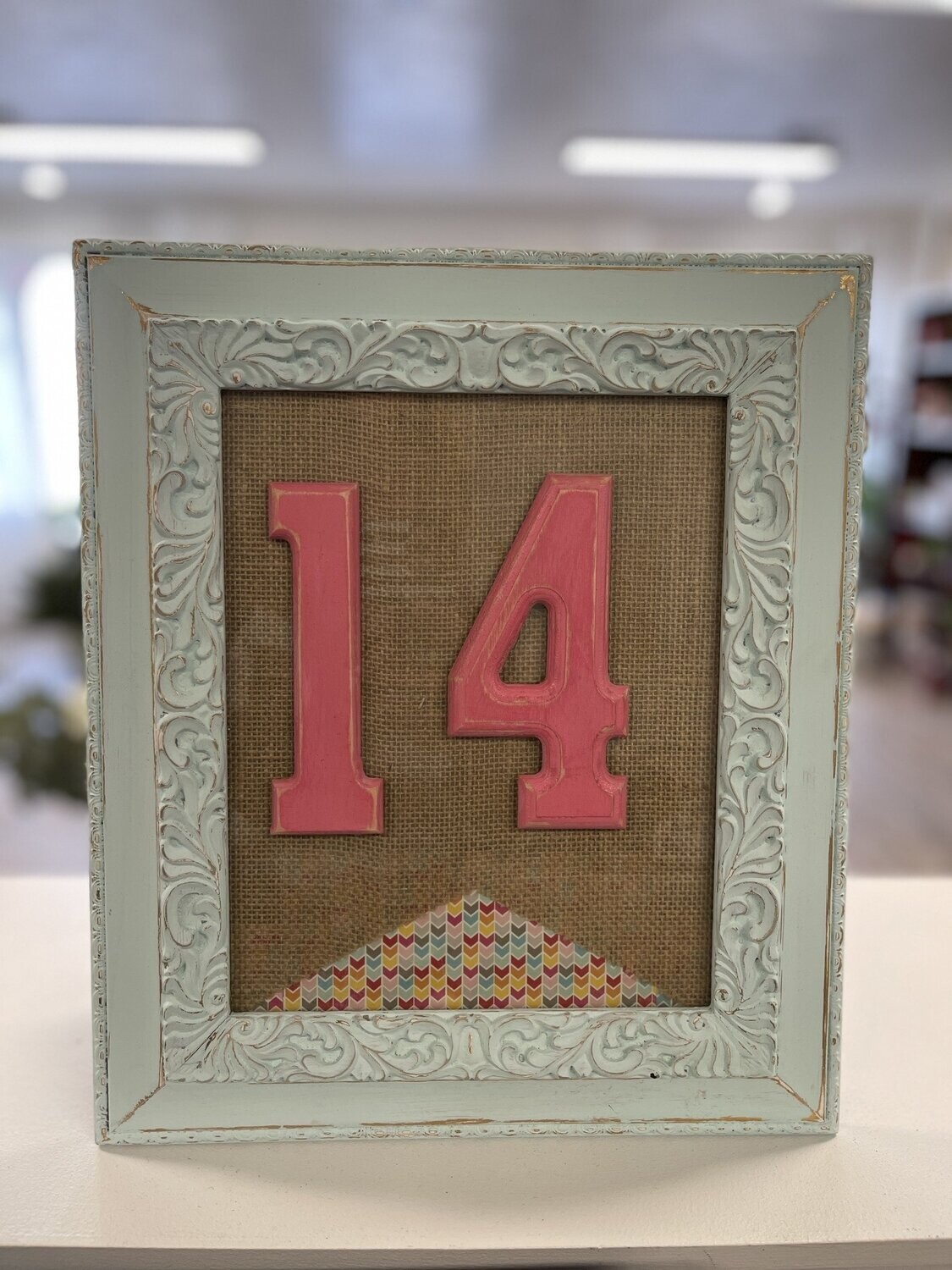 Valentine&#39;s Day Decor &quot;14&quot; in a 8 x 10 Frame