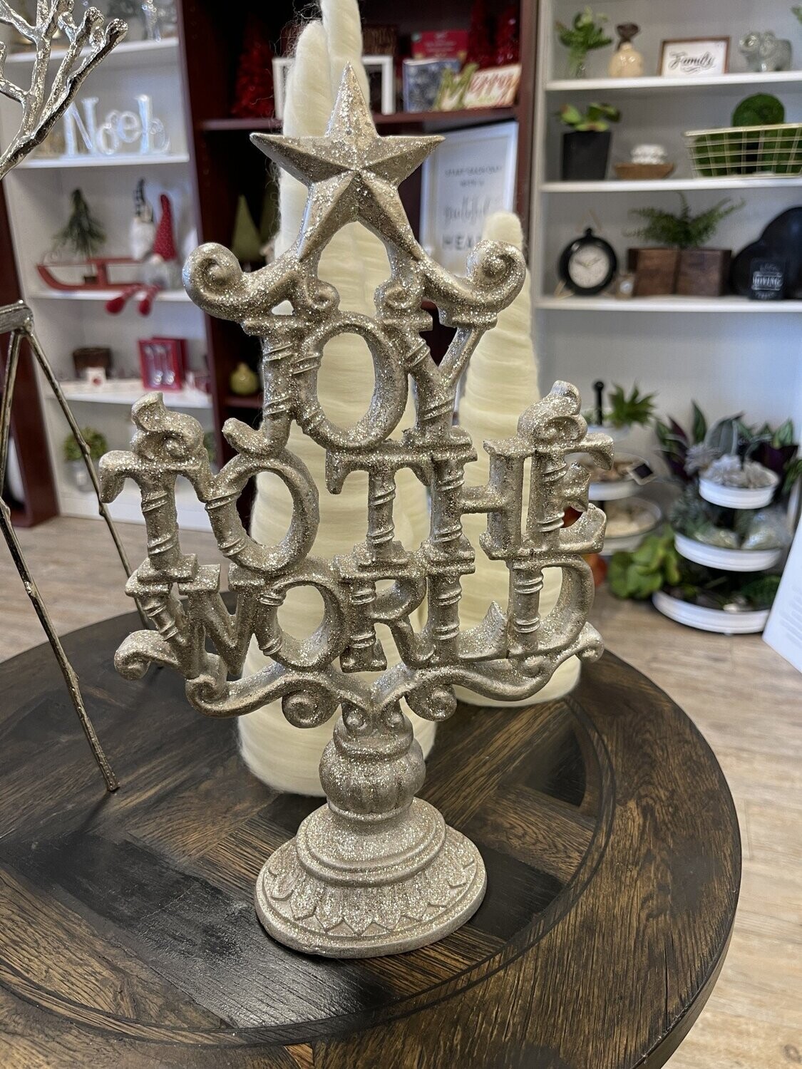 Glitter &quot;Joy To The World&quot; Tabletop Decor
