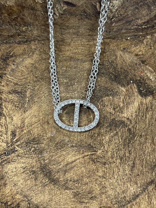 Open Oval Charm Necklace