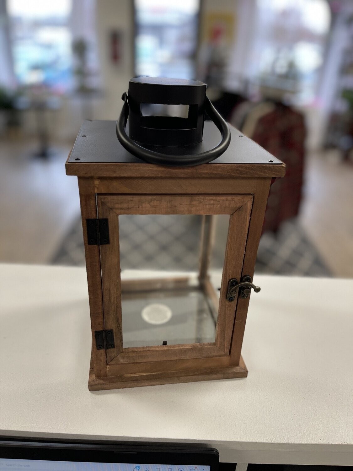 Large Square Decorative Wooden Hanging Lantern-Natural