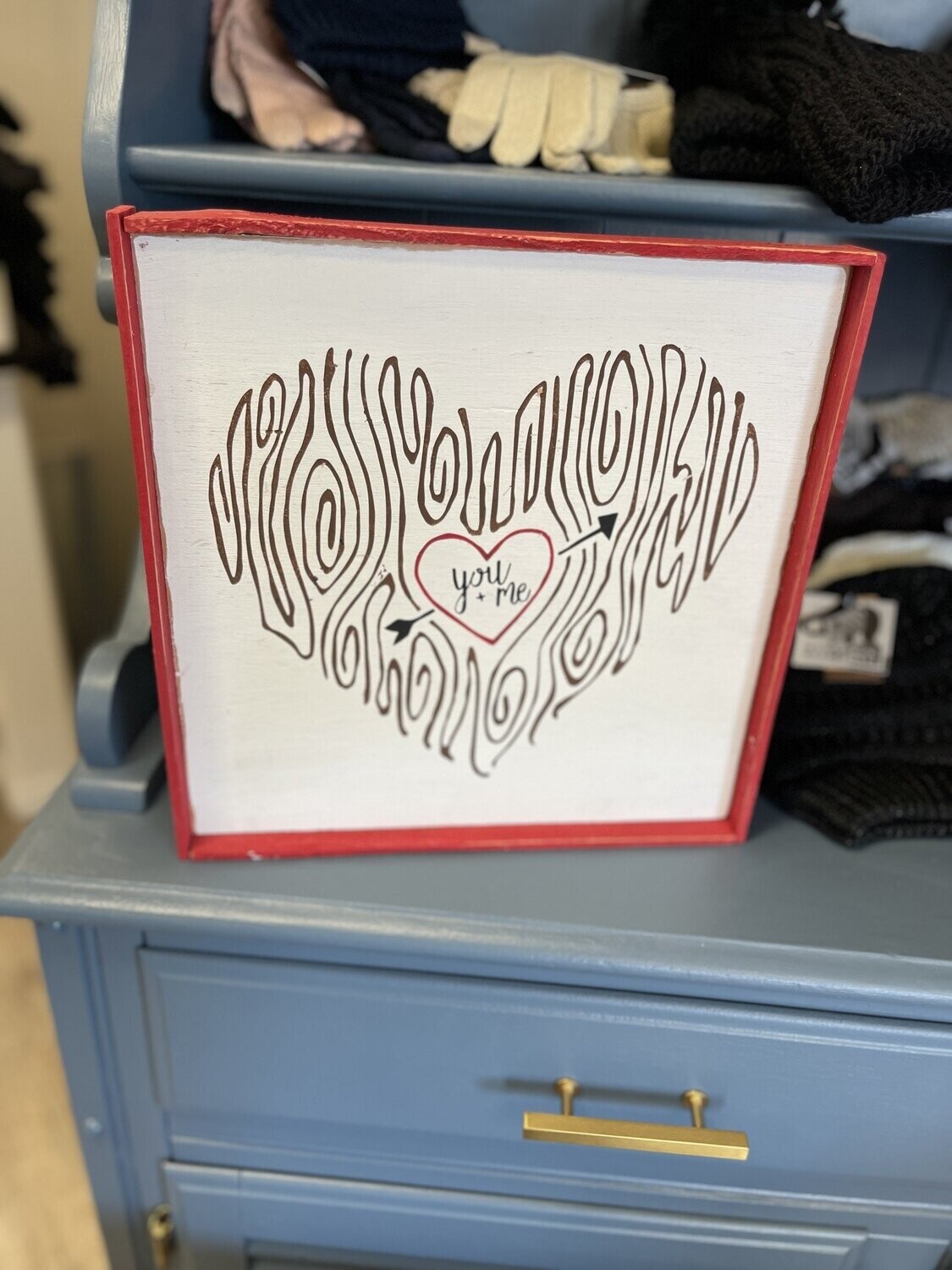 You &amp; Me Red Wooden  13.5  &quot; x  13.5&quot; Frame