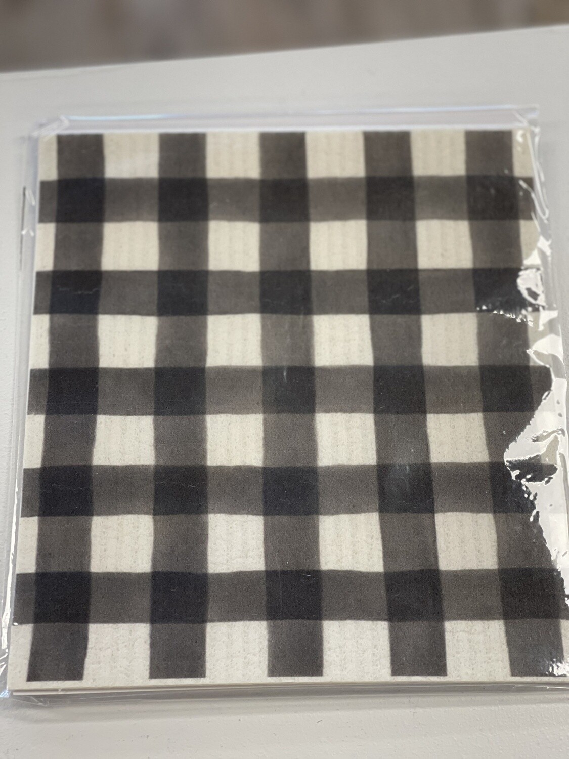 Organic Dish Cloths - Black Plaid