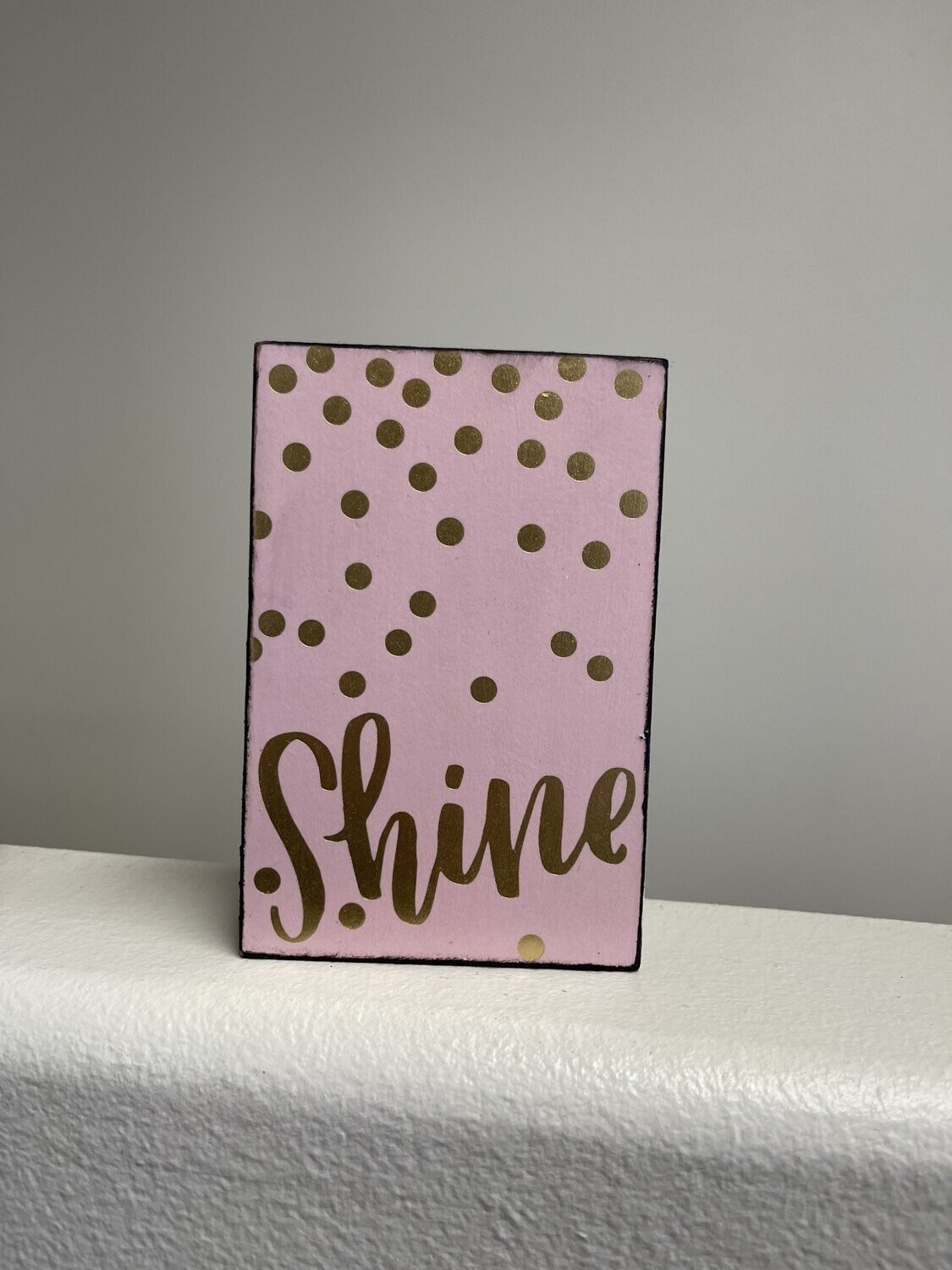 Wood Decor &quot;Shine&quot; in Gold and Pink