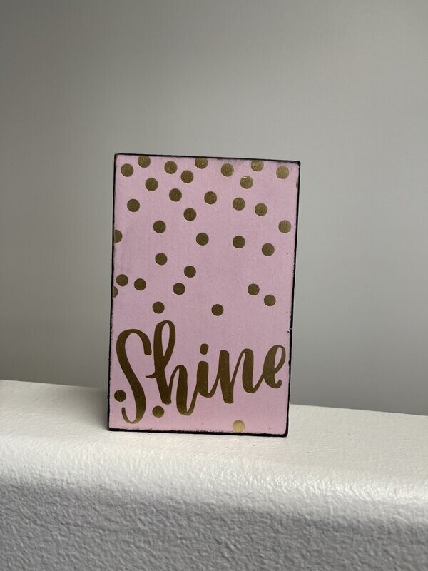 Wood Decor &quot;Shine&quot; in Gold and Pink