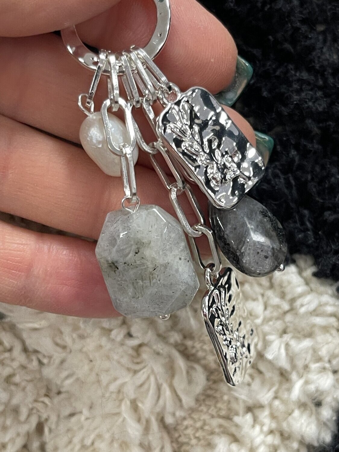 Long Silver Chain with Charms