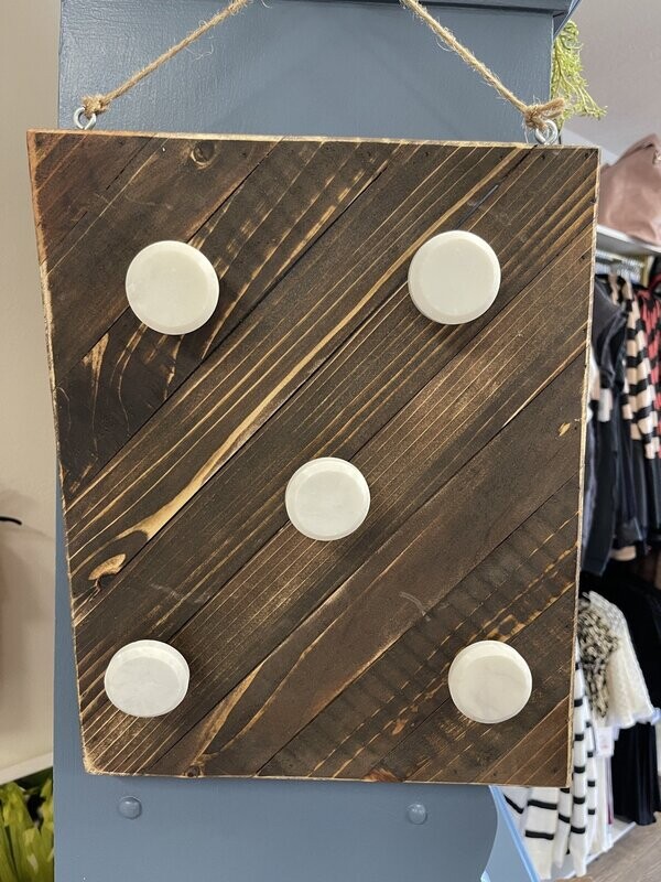 Stained Jewelry Board Decor Gold and White