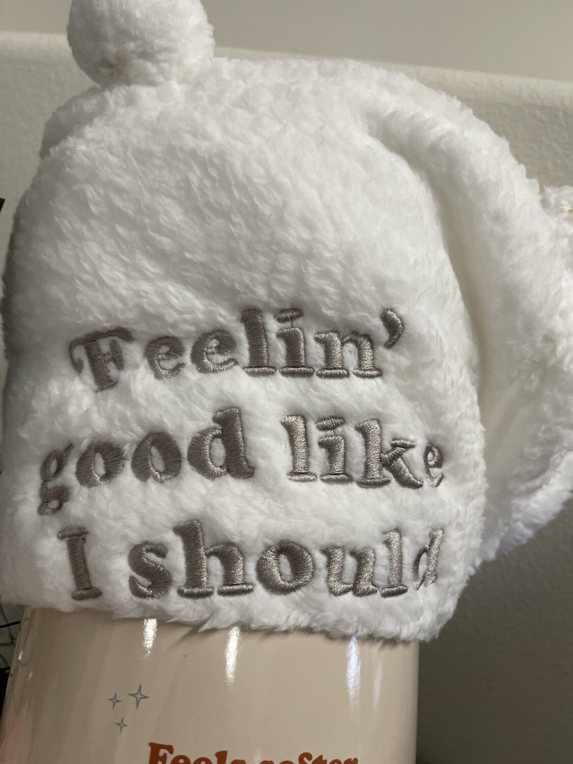 Feelin&#39; Good Like I Should White Fluffy Soft Blanket 50&quot;X 60&quot;