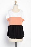 Color Blocked Babydoll, Color: WHT/ALM/BLK, Size: SM
