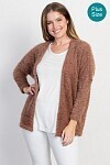 Feathered Cardigan - Acorn, Color: Acorn, Size: SM