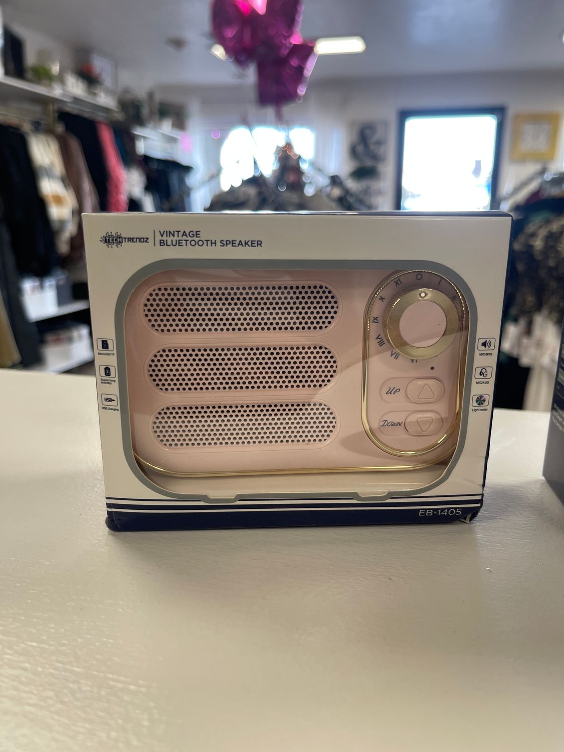 Vintage Bluetooth Speaker , Color: Pink