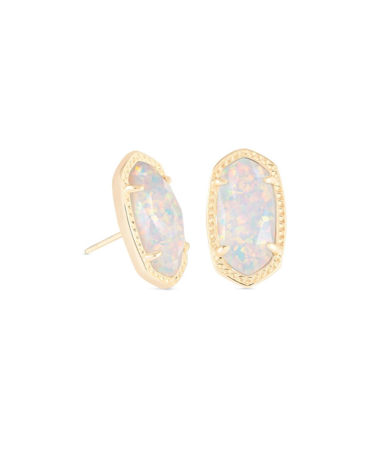 Ellie Earring - White Opal/Gold