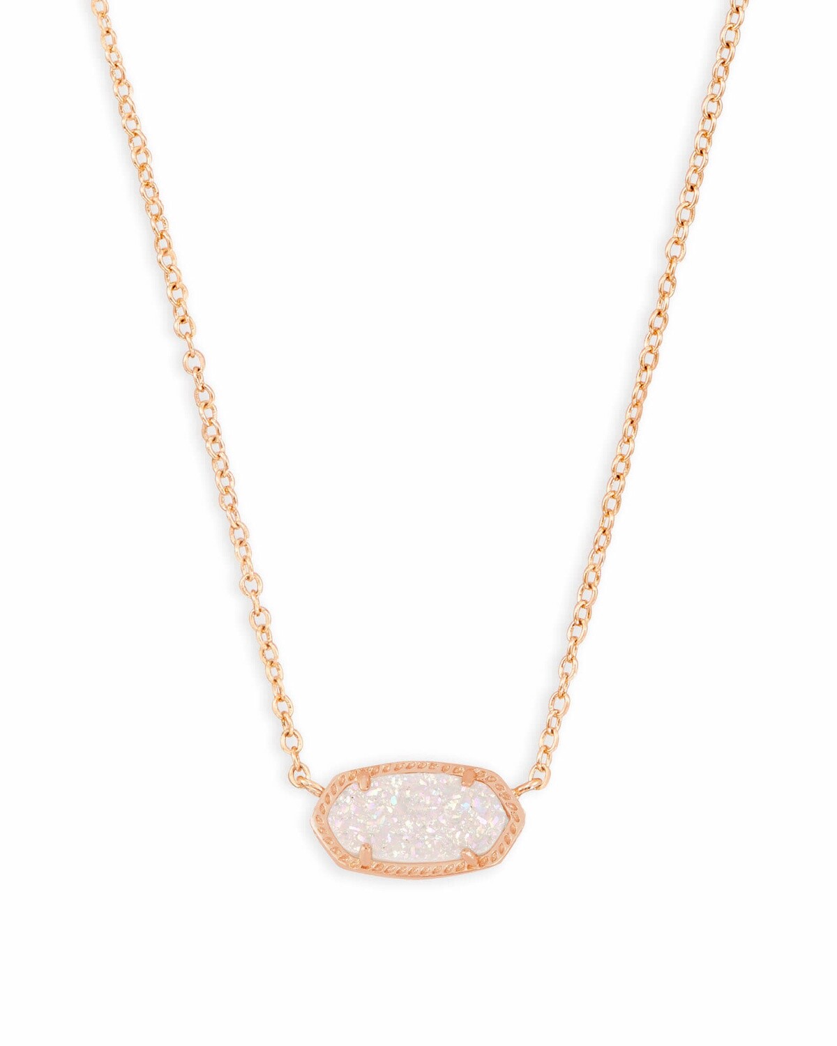 Elisa Necklace - Iridescent Drusy/Rose Gold