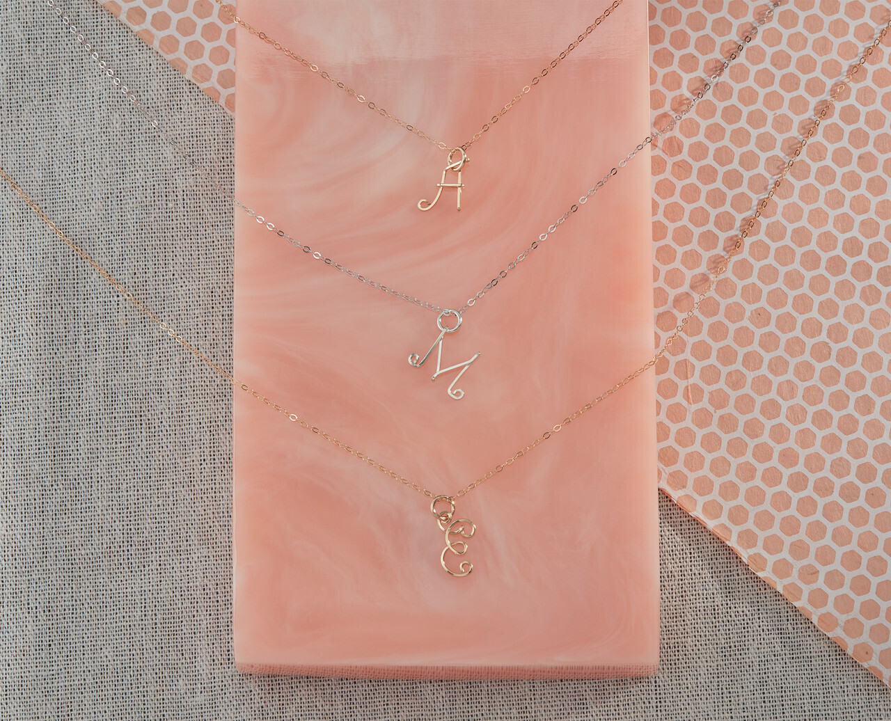 P101 - Initial Necklace, Color: Silver, Size: J