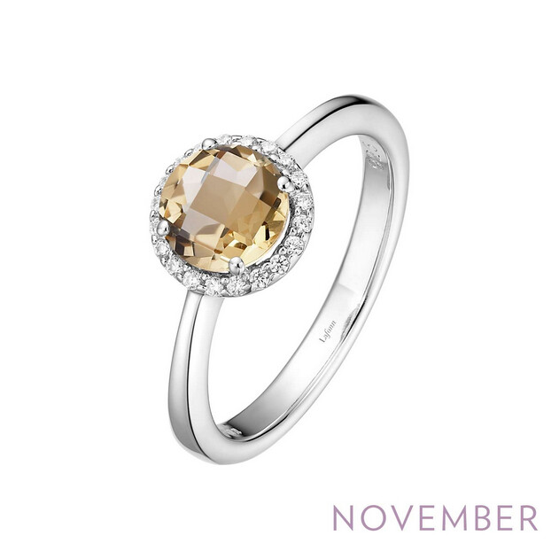 6MM Citrine w/ .20CTTW Lassaire Halo Ring - size 7