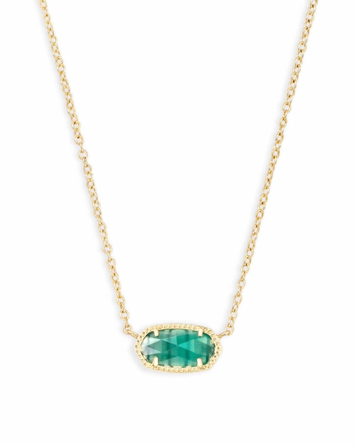 Elisa Necklace - Emerald Cat's Eye/Gold