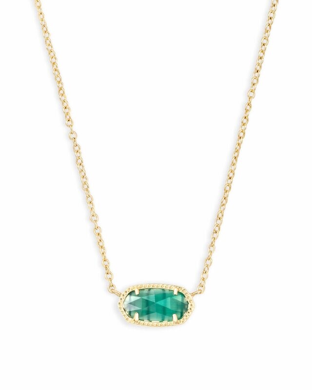 Elisa Necklace - Emerald Cat's Eye/Gold