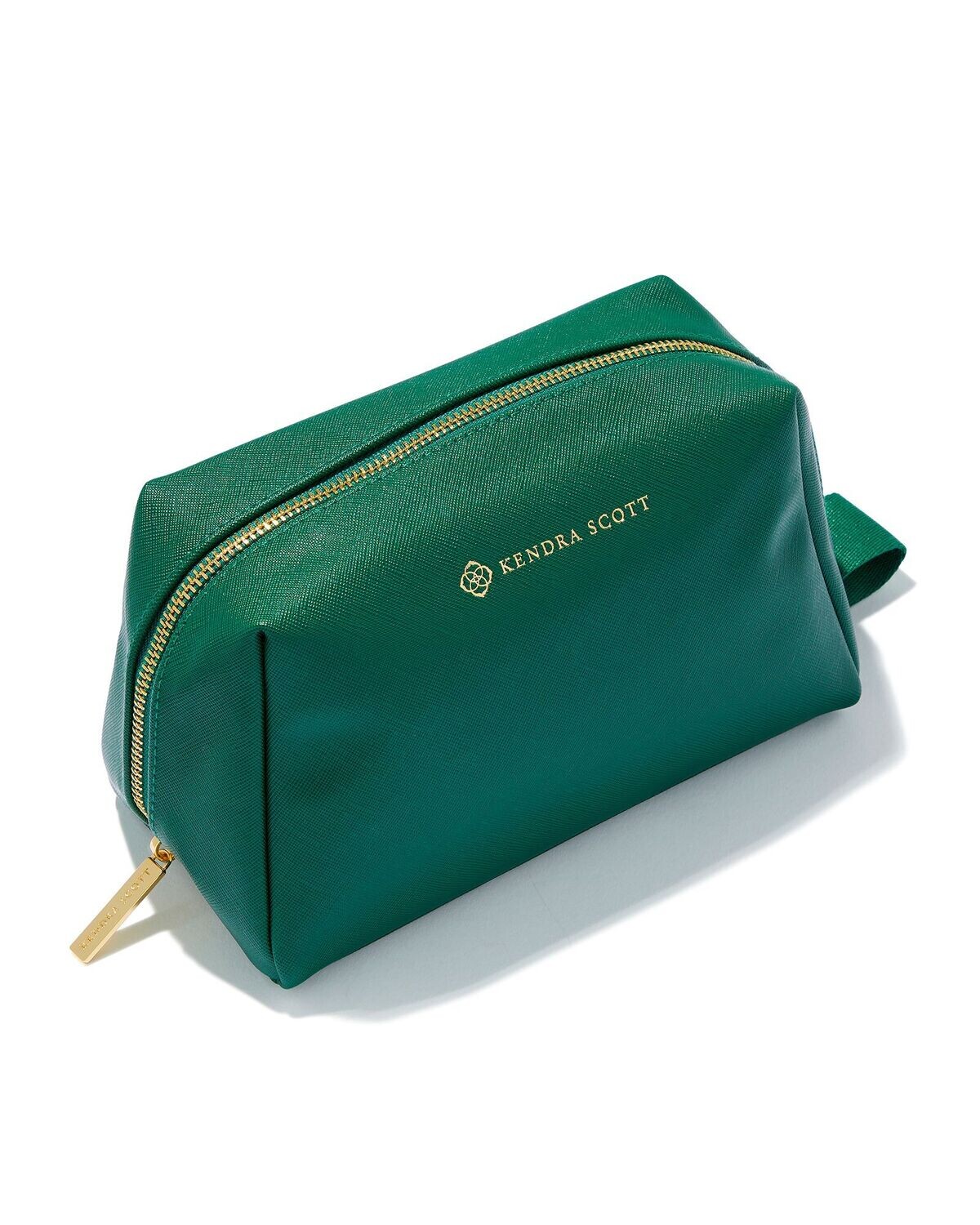 LARGE COSMETIC ZIP CASE, Color: GOLD GREEN, Size: ONE SIZE