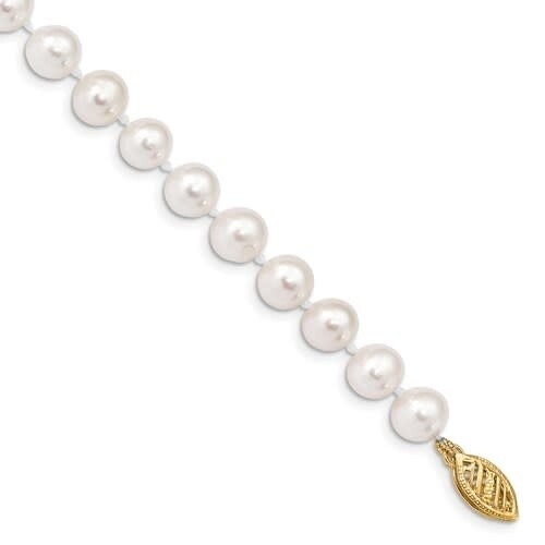 WPN060-7.5 - 14k 6-7mm White Freshwater Near Round Pearl Bracelet