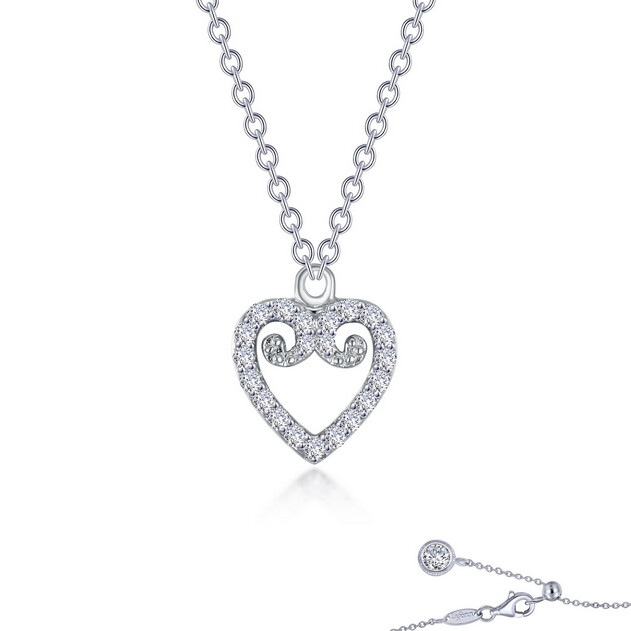 9N117CLP20 - .46CTTW Mini Open Heart Necklace