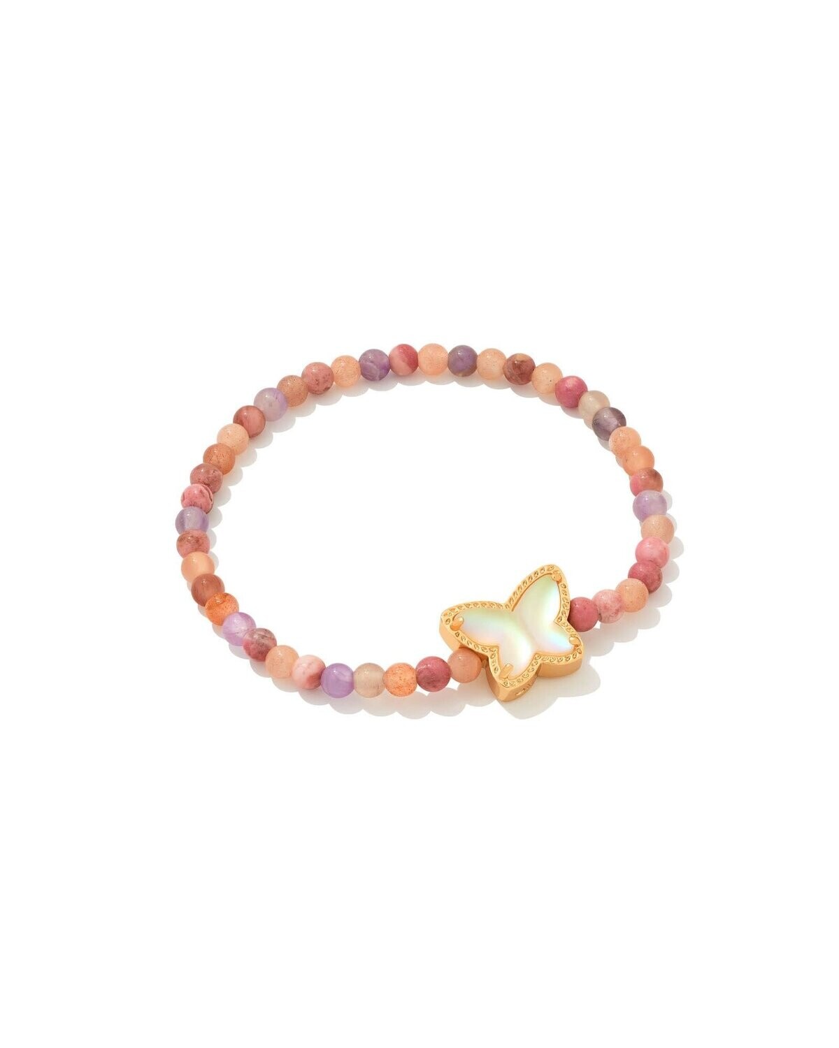 Beaded Lillia Stretch Bracelet - Pastel Mix/Gold