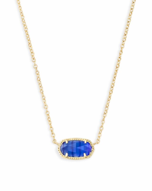 Elisa Necklace - Cobalt Cat's Eye/Gold