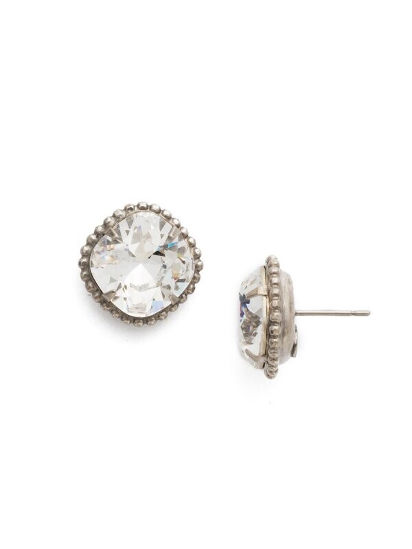 EBX10ASCRY - Crystal Cushion Cut Solitaire Earring