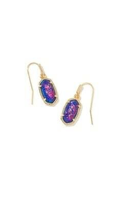 Lee Earring Gold/Indigo Opal