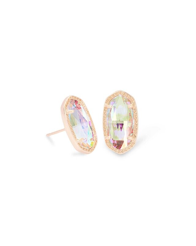 Ellie Earring - Dichroic Glass/Rose Gold