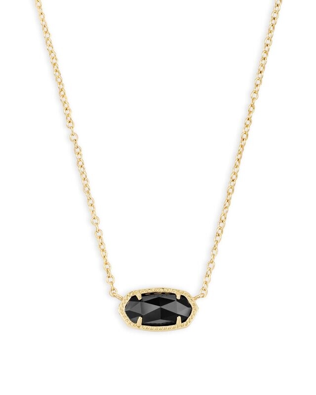 Elisa Necklace - Black Opaque Glass/Gold