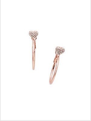 EER51RGCRY - Rose Gold Crystal Dakota Hoop Earrings
