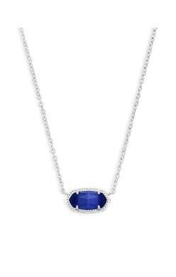 Elisa Necklace - Cobalt Cats Eye/Rhodium