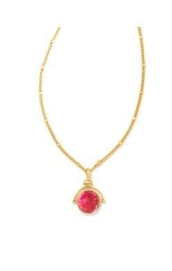 Dira Reversible Pendant Gold/Orchid