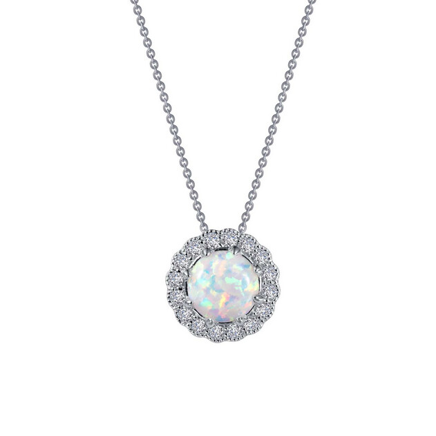 P0205OPP18 - Classic Halo Pendant Necklace