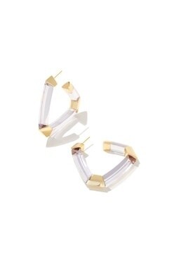 Arden Statement Hoop Earring - Gold/Clear